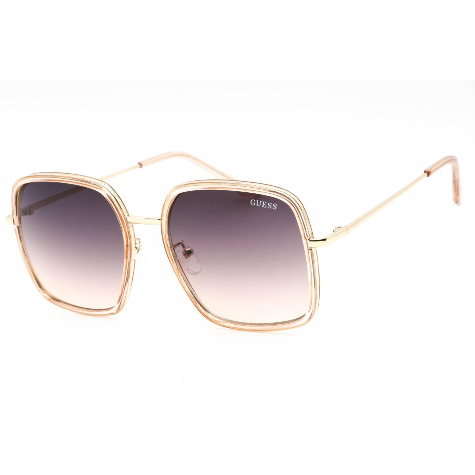 GUESS Brown Gradient Lens Sunglasses with Gold Frame Guess Designer Sunglasses GU7325 in Gold-Orange Frame with  main image 3