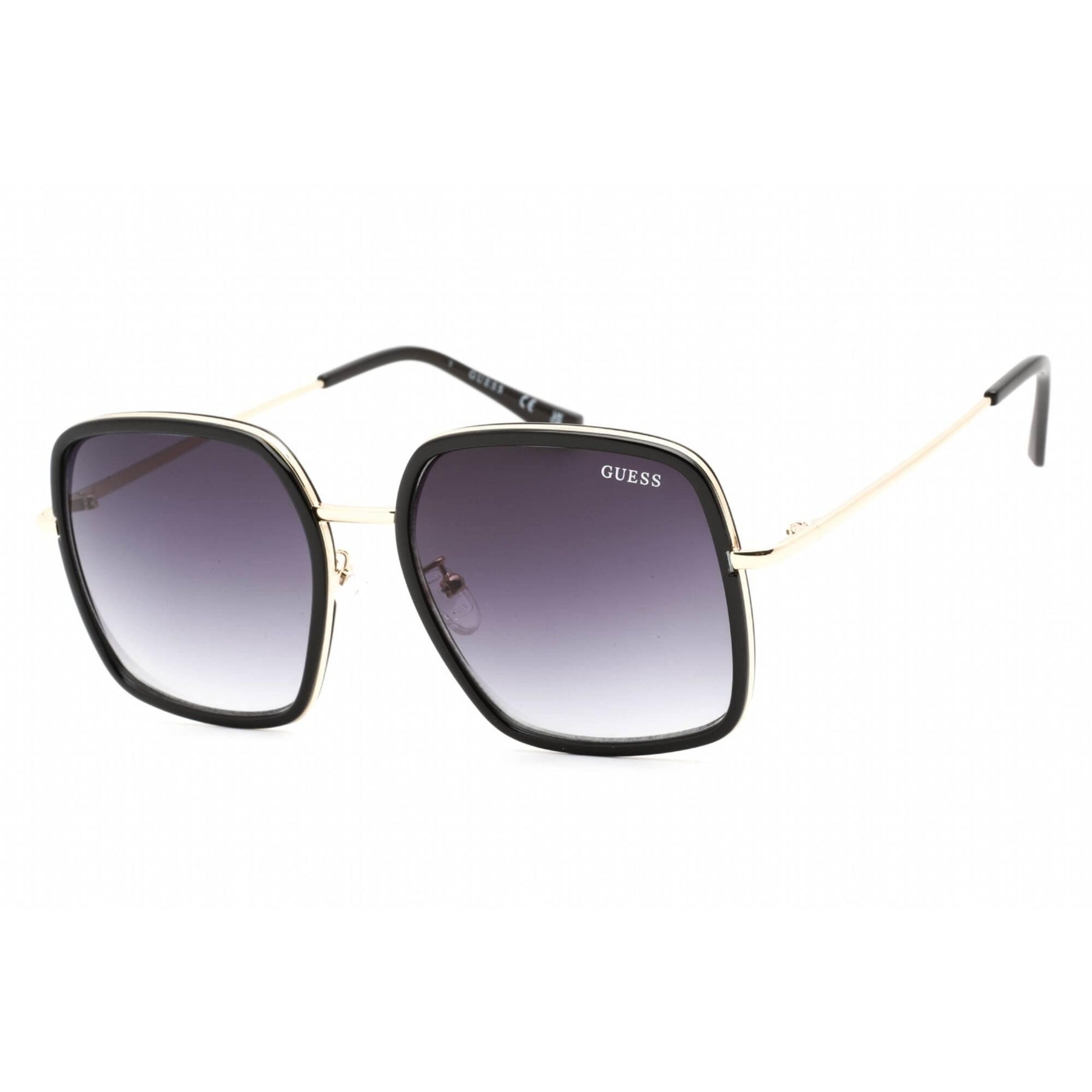 Guess Women\'s Sunglasses Gold Frame Black Gradient Lenses‎ Guess Large Round Sunglasses Gold Tone Black Frame Brown  main image 4
