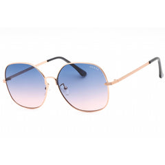 Guess Factory Women's Sunglasses - Gradient Blue Lens Round Metal Frame | GF0385 28W