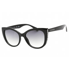 Guess Factory Women's Sunglasses - Shiny Black Frame Gradient Smoke Lens | GF0422 01B