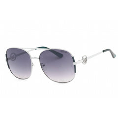 Guess Factory Women's Sunglasses - Shiny Light Nickeltin Metal Aviator | GF6127 10C