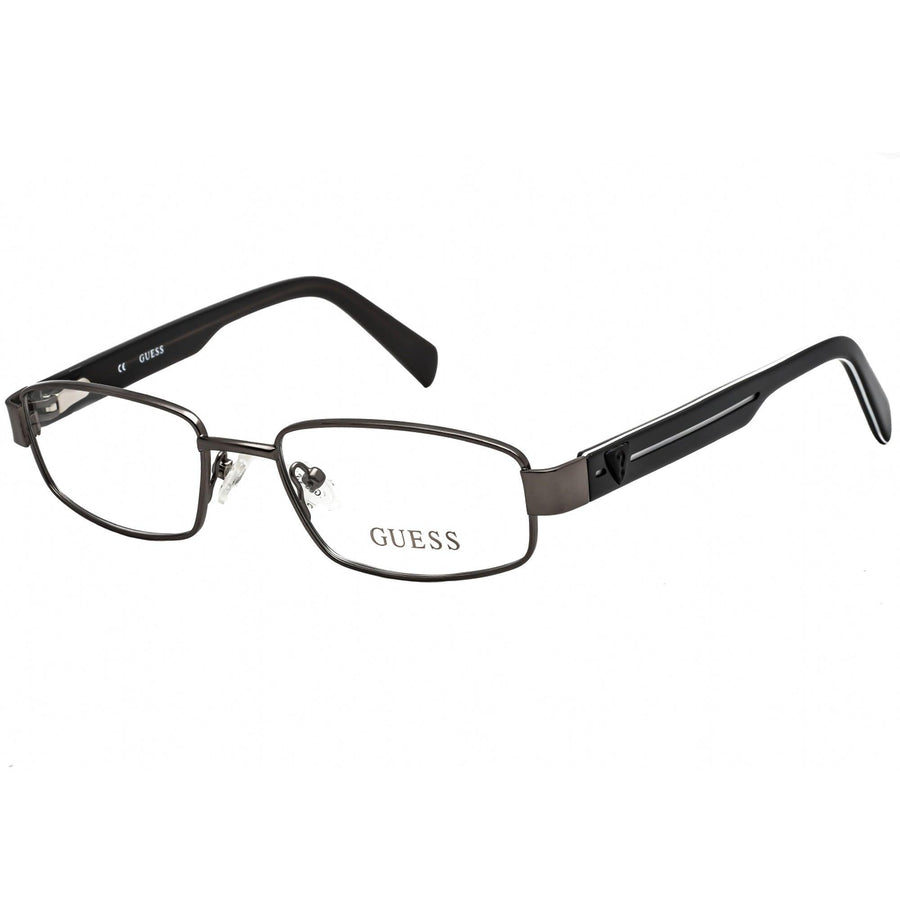 Guess Men's Eyeglasses - Clear Demo Lens Gunmetal Rectangular Frame ...