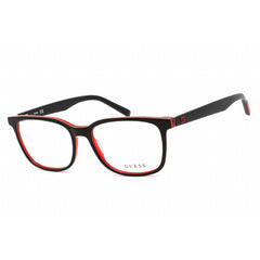 Guess Men's Eyeglasses - Full Rim Rectangular Black/Red Plastic Frame | GU50034 005