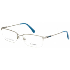 Guess Men's Eyeglasses - Matte Light Nickeltin/Blue Metal Frame, 56 mm | GU50005 011
