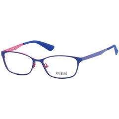 Guess Unisex Eyeglasses - Adjustable Nose Pads Matte Blue/Pink Frame | GU2563 091