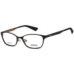 Guess Unisex Eyeglasses - Clear Lens Matte Black Rectangular Metal Frame | GU2563 002