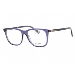 Guess Unisex Eyeglasses - Full Rim Shiny Blue Plastic Rectangular Frame | GU5223 090