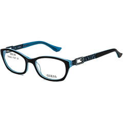 Guess Women's Eyeglasses - Black/Blue Rectangular Shaped Plastic Frame | GU 2287 BL