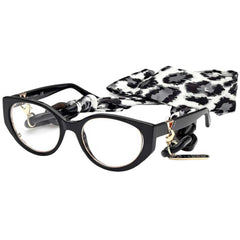 Guess Women's Eyeglasses - Clear Demo Lens Shiny Black Cat Eye Frame | GU2885 001
