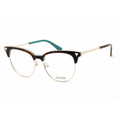 Guess Women's Eyeglasses - Clear Lens Dark Havana Metal Cat Eye Frame | GU2798 052