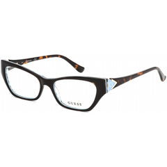 Guess Women's Eyeglasses - Clear Lens Dark Havana Plastic Cat Eye Frame | GU2747 052