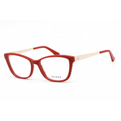 Guess Women's Eyeglasses - Clear Lens Shiny Red and Gold Cat Eye Frame | GU2721 066