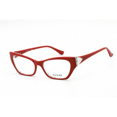 Guess Women's Eyeglasses - Clear Lens Shiny Red Plastic Cat Eye Frame | GU2747 066