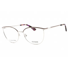 Guess Women's Eyeglasses - Full Rim Cat Eye Bordeaux/Silver Metal Frame | GU2879 071