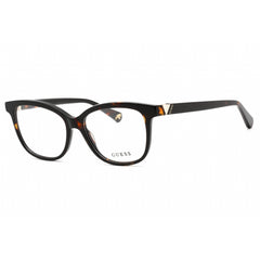 Guess Women's Eyeglasses - Full Rim Dark Havana Plastic Rectangular Frame | GU5220 052