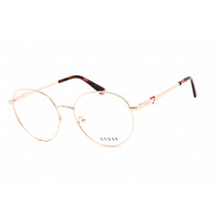 Guess Women's Eyeglasses - Full Rim Round Shiny Rose Gold Metal Frame | GU2812 028