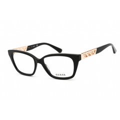 Guess Women's Eyeglasses - Full Rim Shiny Black and Gold Cat Eye Frame | GU2784 001