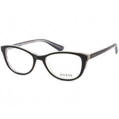 Guess Women's Eyeglasses - Full Rim Shiny Black Cat Eye Plastic Frame | GU2589 001