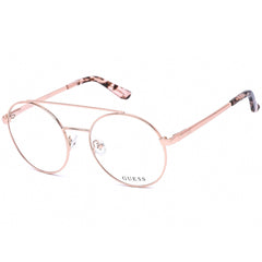 Guess Women's Eyeglasses - Full Rim Shiny Rose Gold Round Metal Frame | GU2714 028