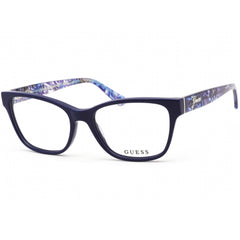 Guess Women's Eyeglasses - Shiny Blue Rectangular Shaped Plastic Frame | GU2781 090