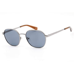 Guess Women's Sunglasses - Blue Lens Shiny Gunmetal Metal Square Frame | GU5215 08V