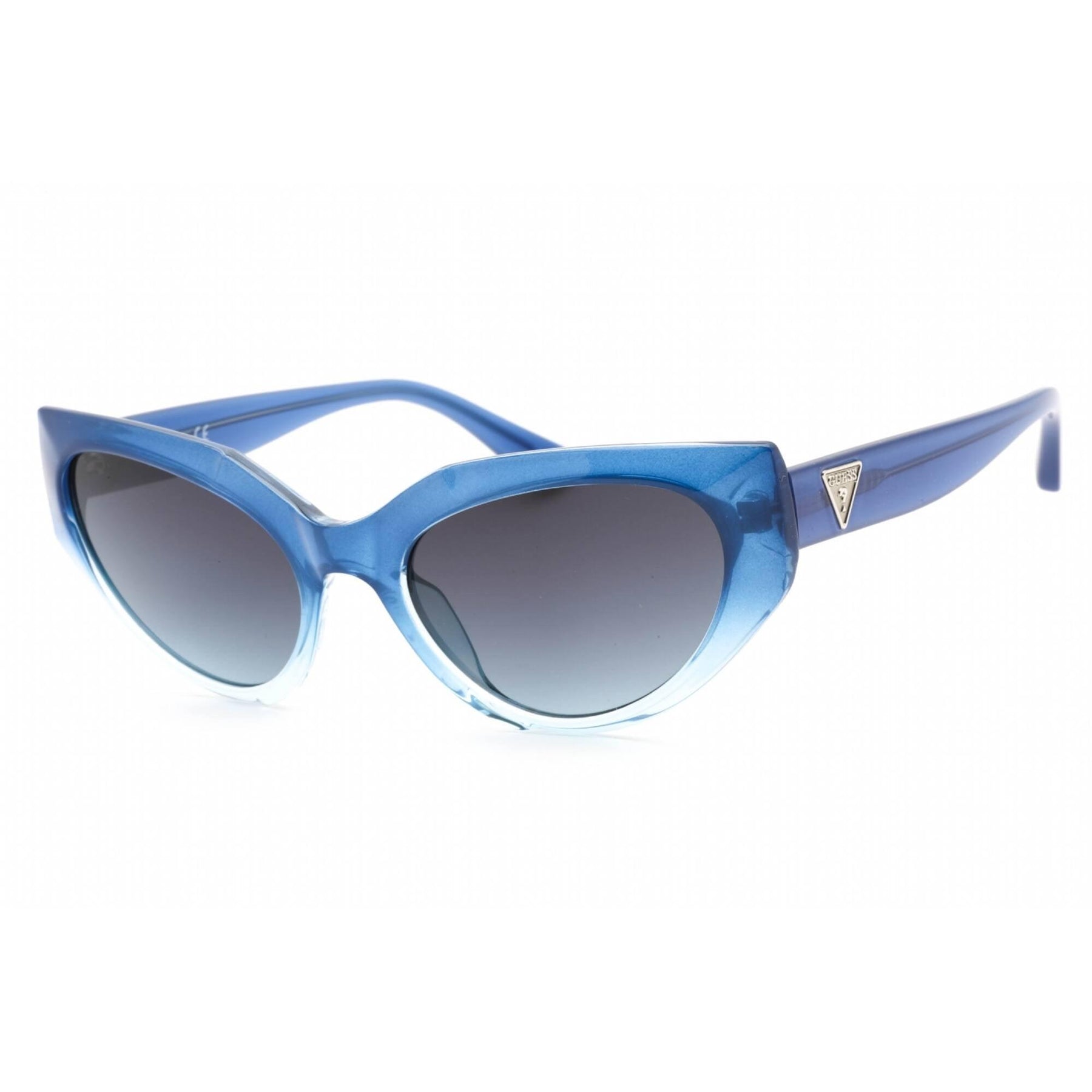Guess Women's Sunglasses Full Rim Blue Plastic Cat Eye Shape Frame