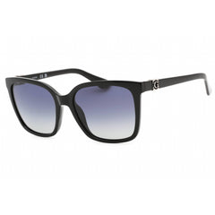 Guess Women's Sunglasses - Full Rim Shiny Black Plastic Square Frame | GU7865 01D