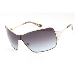 Guess Women's Sunglasses - Gradient Brown Lens Gold Metal Shield Frame | GU7876 32F