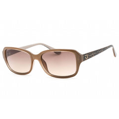 Guess Women's Sunglasses - Shiny Beige Plastic Rectangular Shape Frame | GU7595 57F