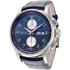 Hamilton Men's Watch - Jazzmaster Maestro Auto Chrono Blue Leather Strap | H32766643