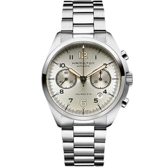 Hamilton Men's Watch - Khaki Aviation Pilot Pioneer Chrono Silver Dial | H76416155