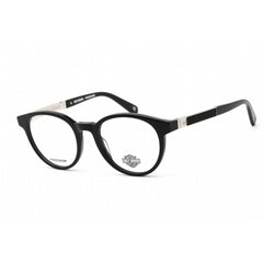 Harley Davidson Men's Eyeglasses - Shiny Black Plastic Round Shape Frame | HD9015 001