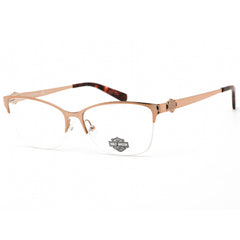 Harley Davidson Women's Eyeglasses - Clear Demo Lens Shiny Rose Gold | HD0556 028