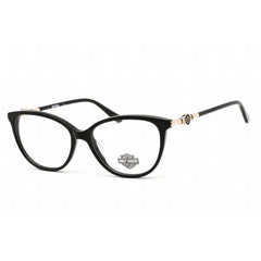 Harley Davidson Women's Eyeglasses - Full Rim Shiny Black Plastic Oval | HD0562 001