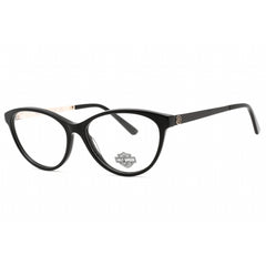 Harley Davidson Women's Eyeglasses - Full Rim Shiny Black Plastic Oval | HD0570 001