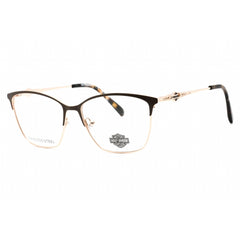 Harley Davidson Women's Eyeglasses - Matte Dark Brown Metal Rectangular | HD0565 049
