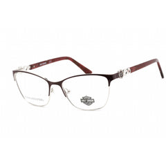 Harley Davidson Women's Eyeglasses - Shiny Bordeaux Metal Cat Eye Frame | HD0553 069