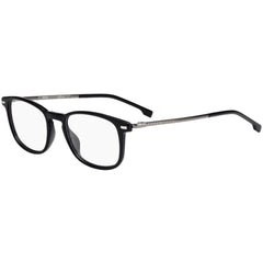 Hugo Boss Men's Eyeglasses - Black and Silver Rectangular Shape Frame | 1022 0807 00