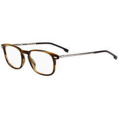 Hugo Boss Men's Eyeglasses - Clear Demo Lens Brown Horn Square Frame | 1022 0EX4 00
