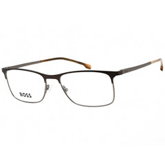 Hugo Boss Men's Eyeglasses - Clear Demo Lens Brown Ruthenium Frame | BOSS 1186 01OT 00