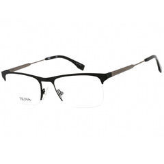 Hugo Boss Men's Eyeglasses - Clear Demo Lens Matte Black Half Rim Frame | 0998 0003 00