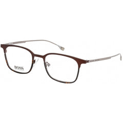 Hugo Boss Men's Eyeglasses - Clear Lens Brown Havana Rectangular, 57 mm | 1014 0HGC 00