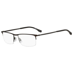Hugo Boss Men's Eyeglasses - Clear Lens Brown Rubber Rectangular | 0940 02P4 00