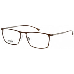 Hugo Boss Men's Eyeglasses - Clear Lens Matte Brown Rectangular Frame | 0976 04IN 00