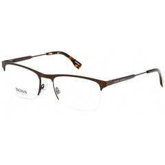 Hugo Boss Men's Eyeglasses - Clear Lens Matte Brown Rectangular Frame | 0998 04IN 00
