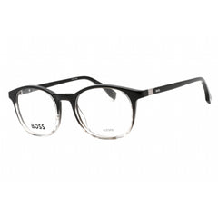 Hugo Boss Men's Eyeglasses - Full Rim Black Horn Plastic Round | BOSS 1437 037N 00