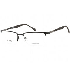Hugo Boss Men's Eyeglasses - Half Rim Matte Black Rectangular Frame | 0829 0YZ2 00