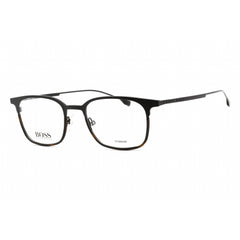 Hugo Boss Men's Eyeglasses - Matte Black Havana Rectangular Metal Frame | 1014 00AM 00