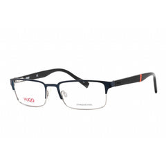 Hugo Boss Men's Eyeglasses - Rectangular Blue/Ruthenium Metal Frame | HG 0136 0KU0 00
