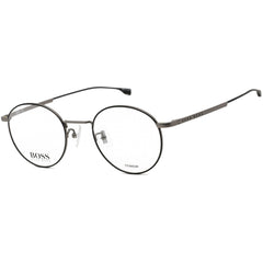 Hugo Boss Men's Eyeglasses - Ruthenium and Matte Black Round Frame | 0993/F 0TI7 00